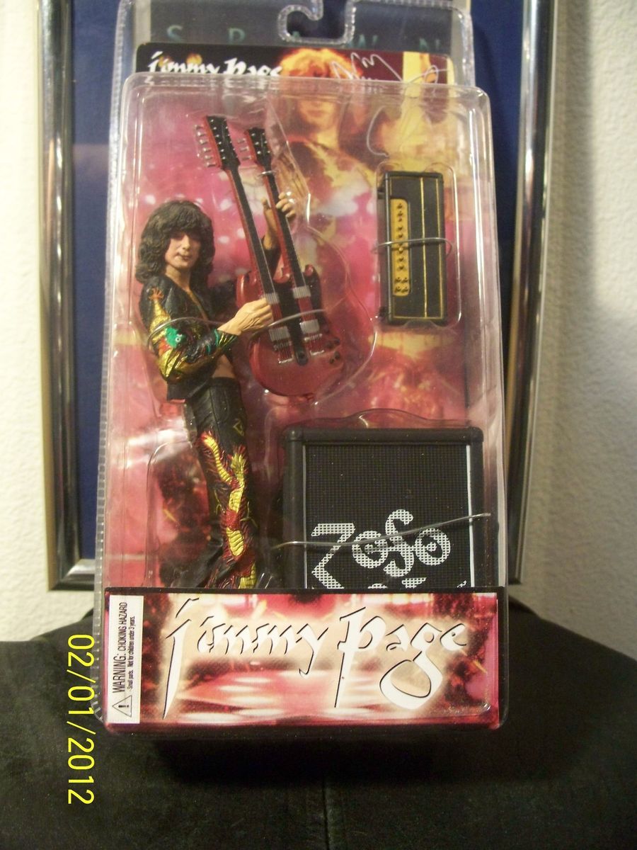 NECA LED Zepplin Jimmy Page Double Guitar Zoso Drago 7 Figure New