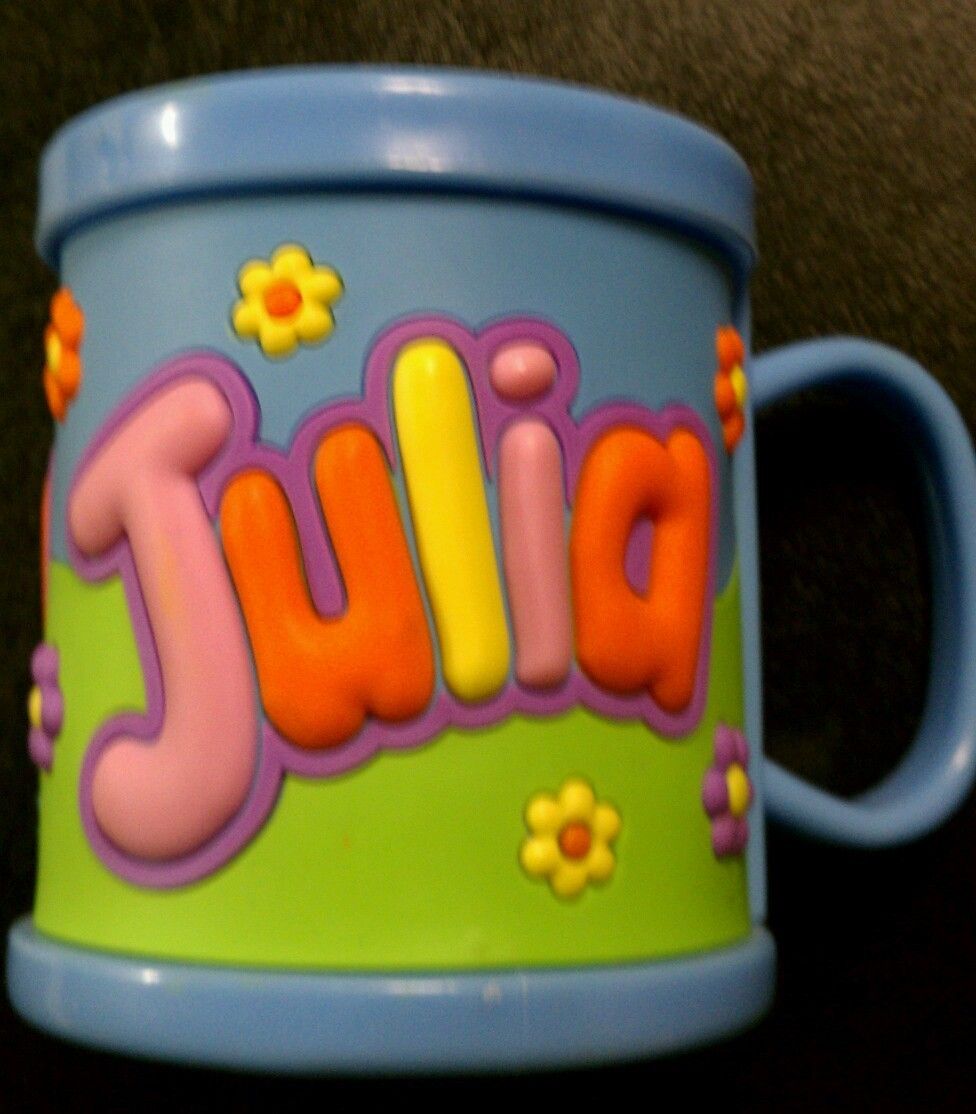 NEW John Hinde Plastic Trainers Drink Cup Mug Kids Personalized Name Julia  