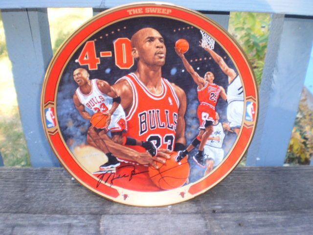 1996 MICHAEL JORDAN THE SWEEP COLLECTOR PLATE 4TH ISSUE LIMITED EDITION COA  