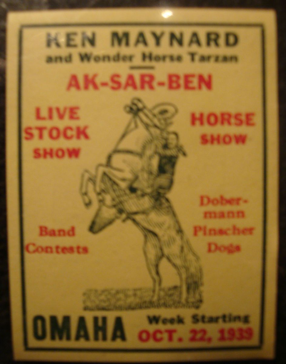 Ken Maynard Movie Rodeo Cowboy Horse Show AK SAR BEN Omaha Poster