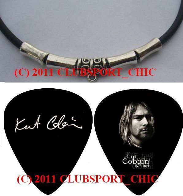 Kurt Cobain Nirvana Rip Signed Guitar Pick Necklace