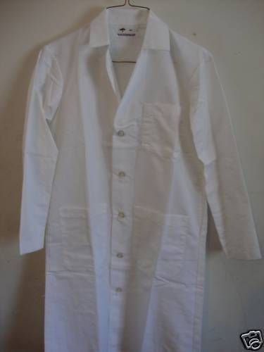 Brand New Top Quality Mens Nurses Long Lab Coat White by Medline