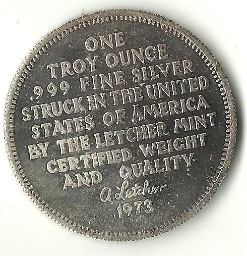 Silver Bullion Round Coin World Trade Letcher Coin 31 8 Grams