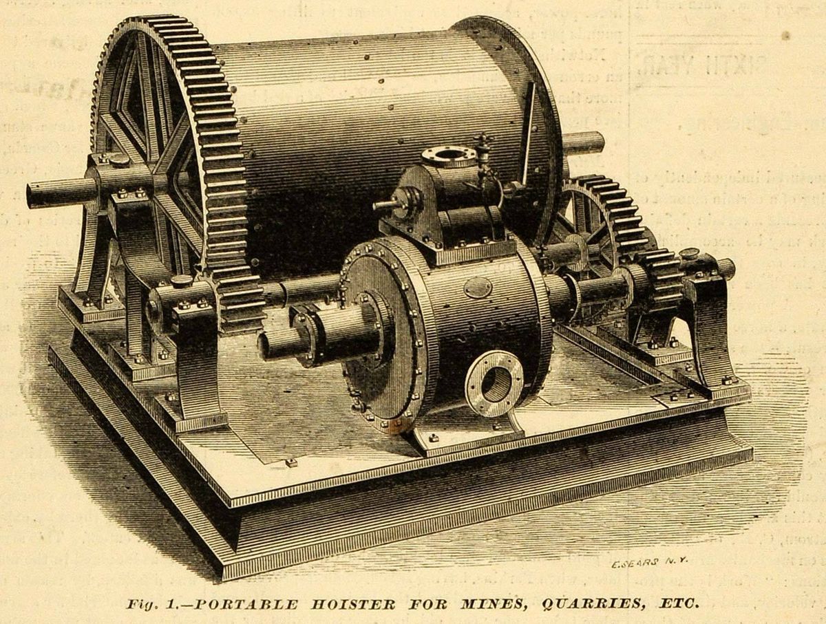 Portable Hoister Antique Machine Mines Quarries Lidgerwood Mfg Co NY