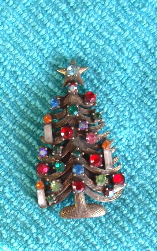 Vintage Weiss Christmas Tree Pin Estate