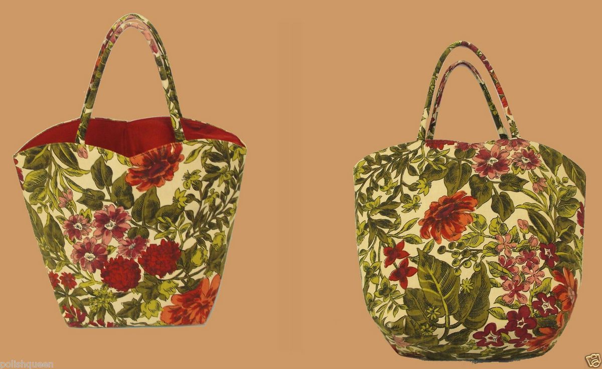 Vtg Margaret Smith Gardiner Maine Purse Handbag Floral Garden
