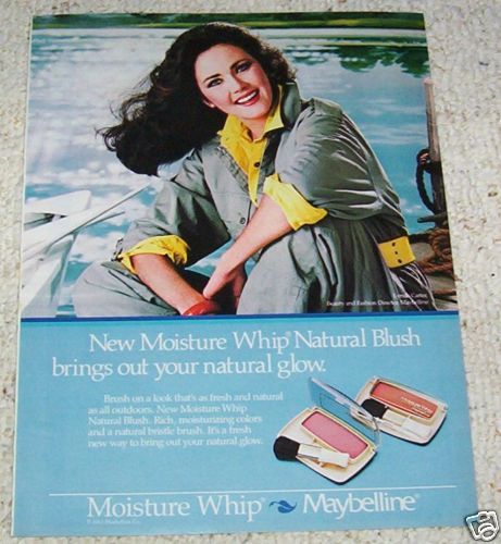 1985 Maybelline Cosmetics Make Up 1pg Ad Lynda Carter