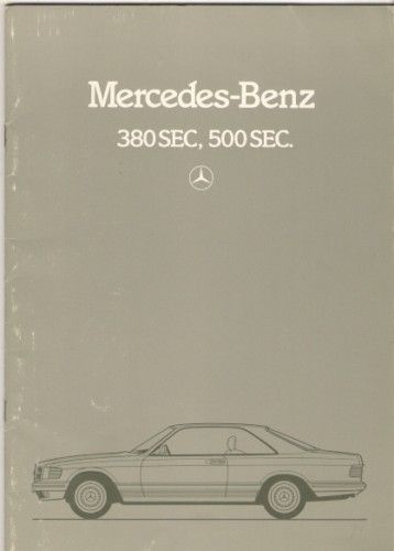 Mercedes Benz 380 500 Sec 1981 85 UK Market Brochure