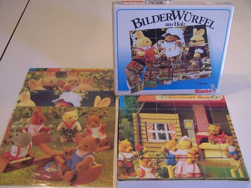 German Wood Block 6 Sided Puzzle Simba Toys West Germany Animal