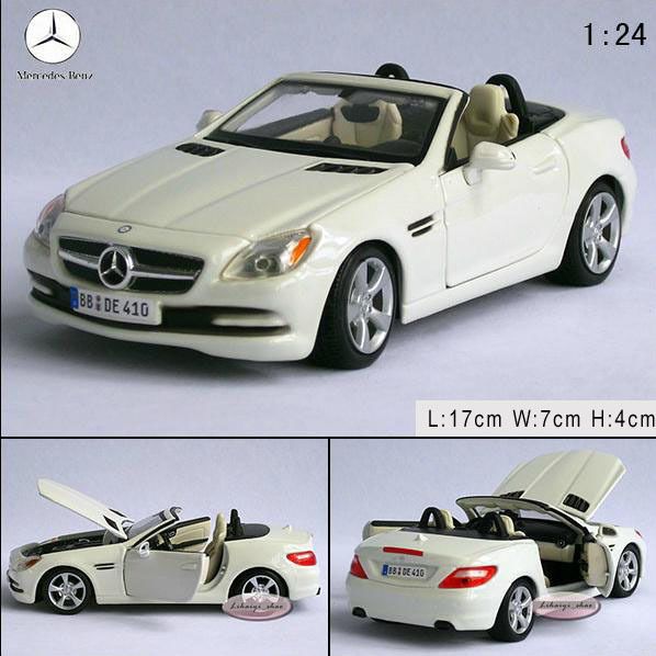 New Mercedes Benz SLK Class Open 1 24 Alloy Diecast Model Car White