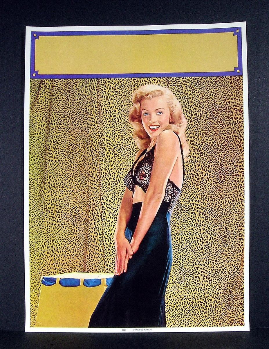 Vintage Marilyn Monroe Calendar Page 12x16 Vivacious Marilyn
