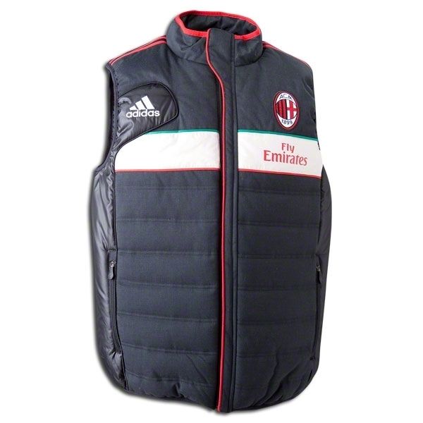 New Mens Adidas AC Milan Soccer Hooded Padded Vest Footbal Jacket