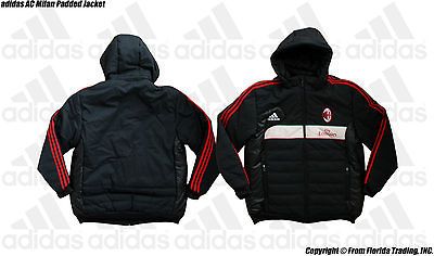 AC Milan adidas Padded Soccer Stadium Jacket/Coart(L )Black Italia