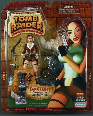 Tomb Raider Lara Croft Yeti Tibet action figure set MIP Playmates