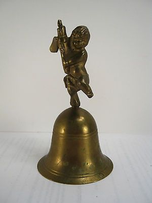 Vintage Brass Bell Cherub/Angel Handle 5
