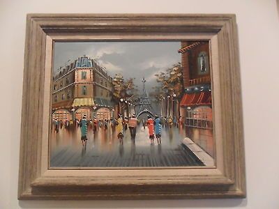 Original, Signed, Balin Oil On Canvas Parisian Street Scene