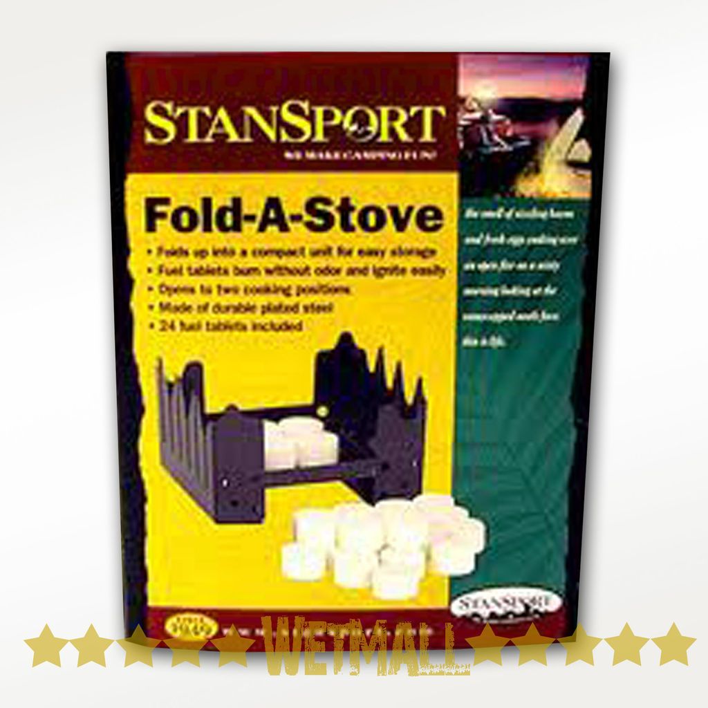 Folding Stove + 24 Solid Fuel Tablets for Camping Survival Backpacking