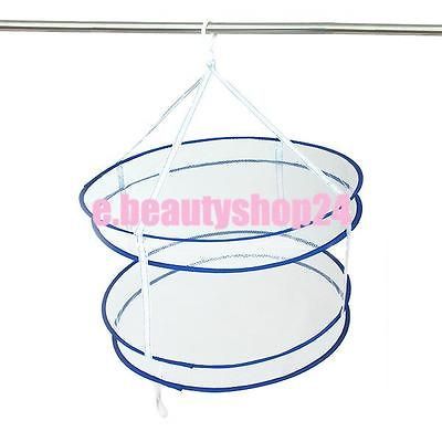 Home Sweater Drying Rack Folding Double Hanging Clothes Laundry Basket