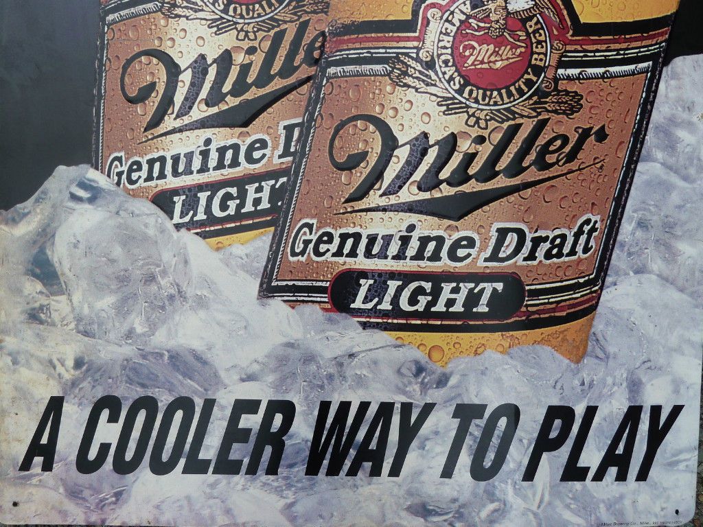 Miller Metal Beer Sign A Cooler Way to Play 49 H x 24 W Man Cave