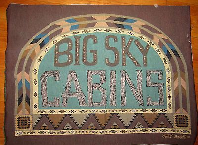 Rustic Look   Big Sky Cabins Tapestry Fabric Piece