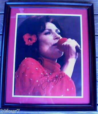 VINTAGE LORETTA LYNN in RED Hand Signed Autograph Poster FRAMED From
