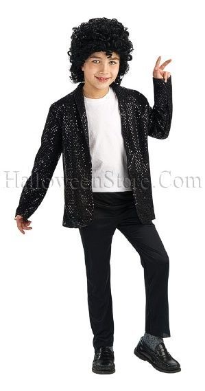 Billie Jean Deluxe Child Black Sequin Jacket Pop King