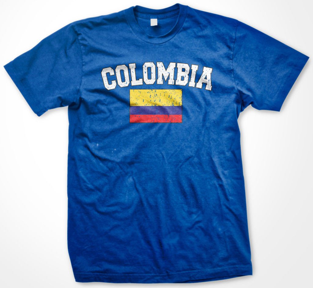 Colombia  Country Flag Soccer Futbol Mens Tshirt