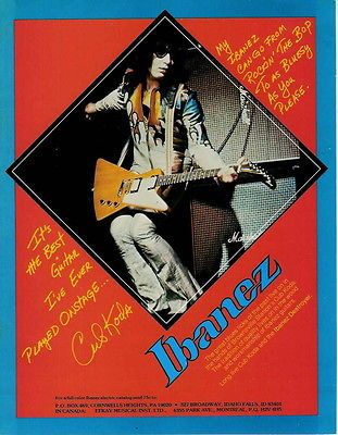 1976 CUB KODA FOR THE IBANEZ DESTROYER GUITAR PHOTO AD