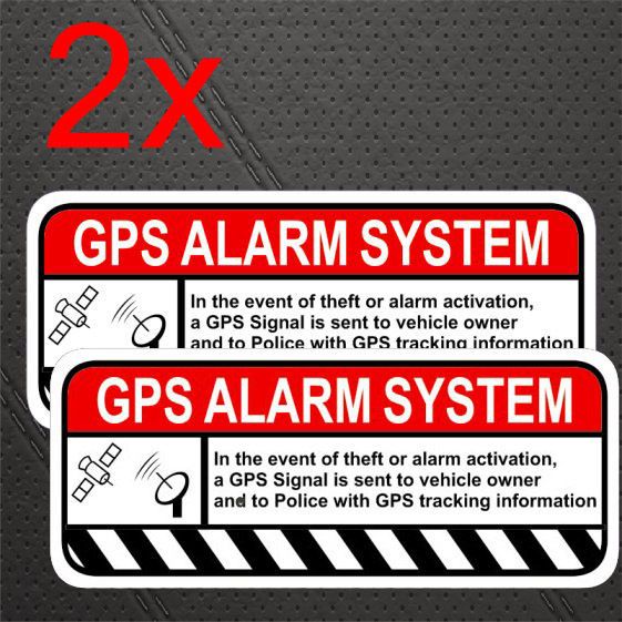 car warning alarm immobilizer immobiliser deterrent sitcker decal x2
