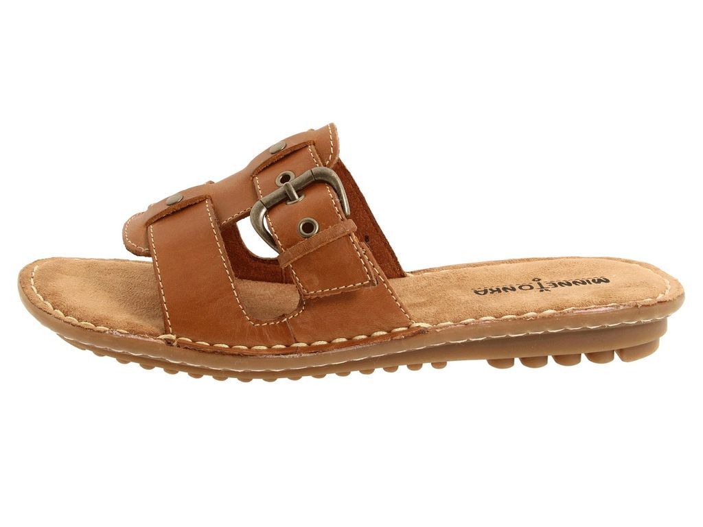 Minnetonka Sandals Womens Calhoun Slide 71402 Tan Ruff Sizes 6,7,8,9