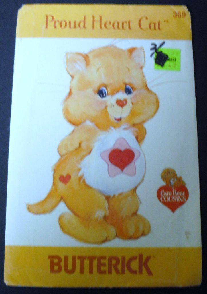 Butterick CARE BEAR COUSINS Pattern #369 Proud Heart CAT