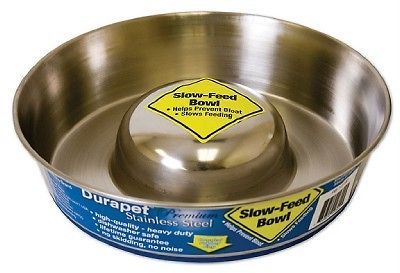 Durapet No Skid SLOW FEED Dog Food Bowl Dish Medium PB 10191