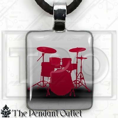 Set Kit Snare Music Musician Rock Roll Band Charm Pendant Necklace