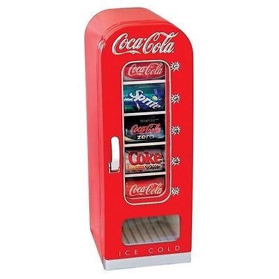 Coca Cola Small Mini Vending Fridge Refrigerator Cooler 10 Can