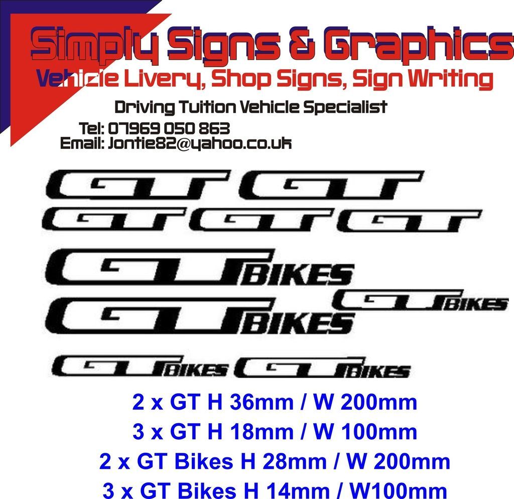GT x 6 Bike/Helmet/Frame/Mountain bike Stickers Decals Buy 2 Get 1