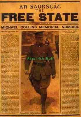 Michael Collins 1922 Free State Memorial Newspaper