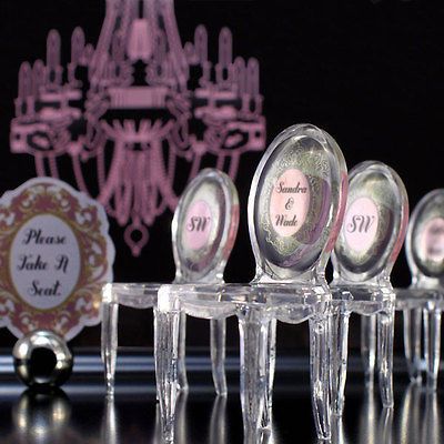 RECEPTION TABLE FAVOR DECORATIONS GIFT Clear Acrylic PHANTOM CHAIRS