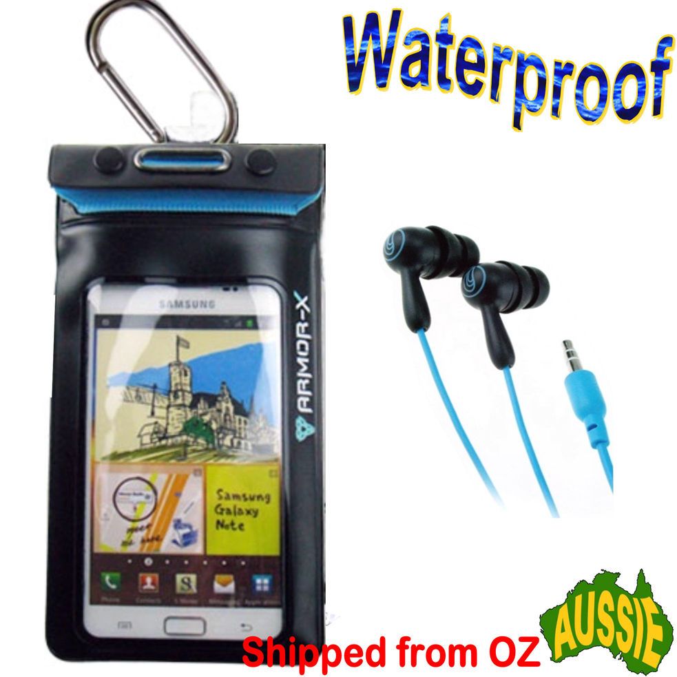 6MT Waterproof Case +EARPHONES Nokia Motorola LG Blackberry Phone boat