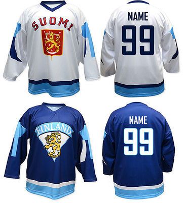 Team FINLAND Ice Hockey Fan Replica Jersey/Adult+Y outh sizes/Blank or