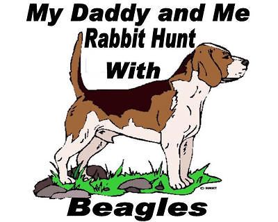 Tshirt Shirt Hunt Hunting Youth Hound Hunter Rabbit Beagle Daddy and