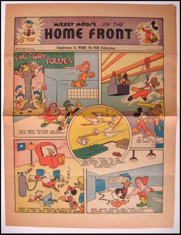 Mouse On The Home Front, Disney WWII War Comic Donald Duck Dwarfs VF