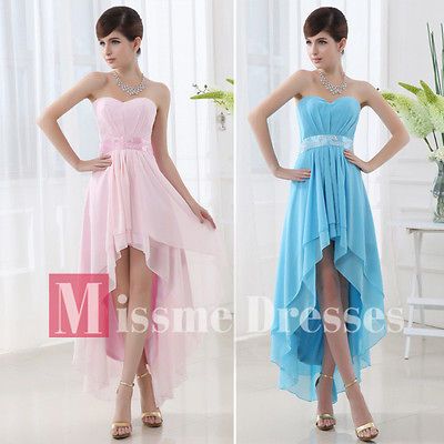 Pink Chiffon Short front long back Homecoming Party Prom dresses 2013