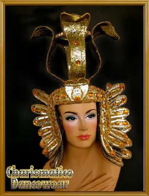 GOLD Drag Queen Pageant CABARET EGYPT CRYSTAL HEADDRESS