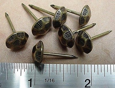 UPHOLSTERY NAILS TACKS Hammered Brass Finish 100 pcs