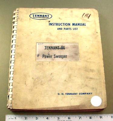 TENNANT INSTRUCTIONS, MAINTENANCE & PARTS MANUAL   TENNANT 86 POWER