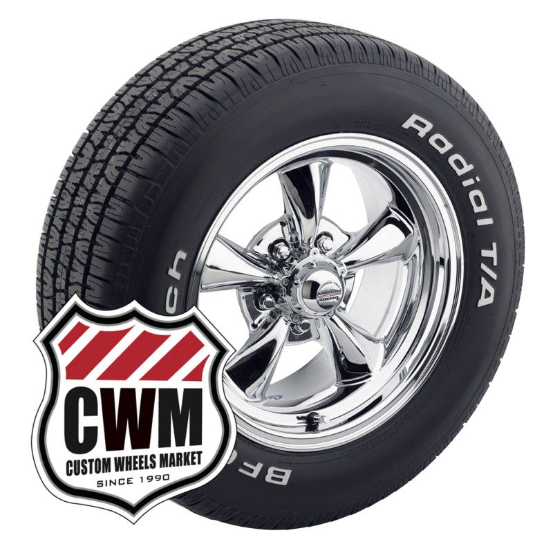  Chrome Wheels Rims Tires 215 65R15 255 60R15 for Chevy 150 210 53 57