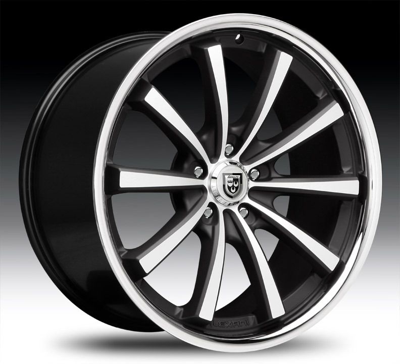 22 Lexani CVX 55 Wheel Set 22x9 Flat Black Chrome Lip Lexani CVX 55 5
