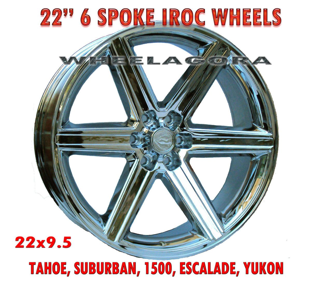 22 Rims IROC Chrome Wheels U2 Yukon Escalade Tahoe GMC