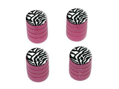 Zebra Print Tire Rim Wheel Valve Stem Caps Pink